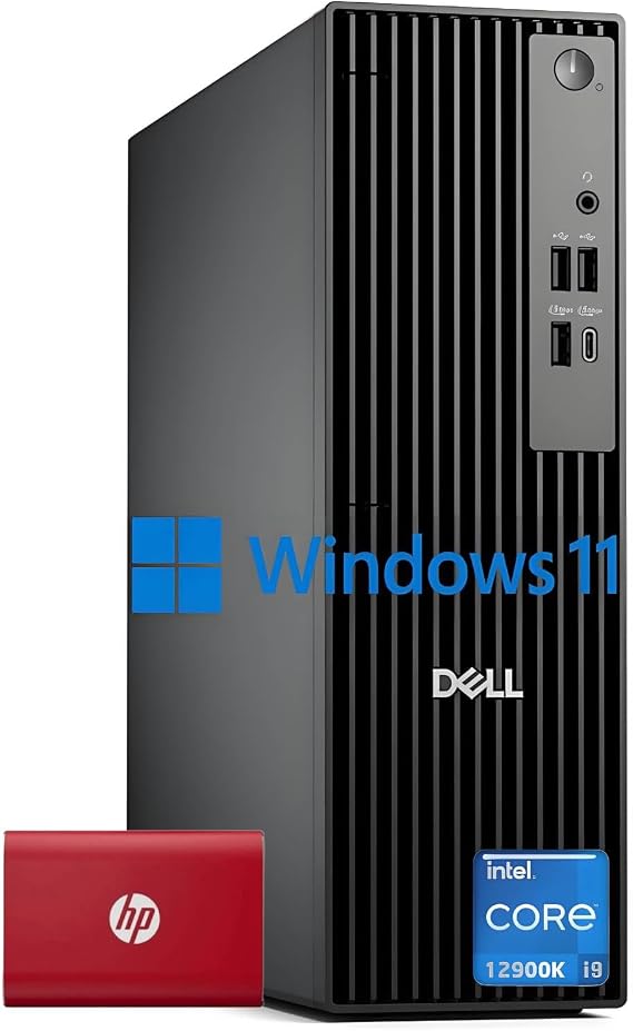 Dell 2025 Slim Business Desktop - Inte Core i9-12900K, (16Core, 24Threads) Ultra-Quiet Design, 16GB DDR5 RAM, 1TB PCIe SSD + 512GB Portable SSD, Dual 4K Monitor Support, Keyboard & Mouse, Win 11Pro