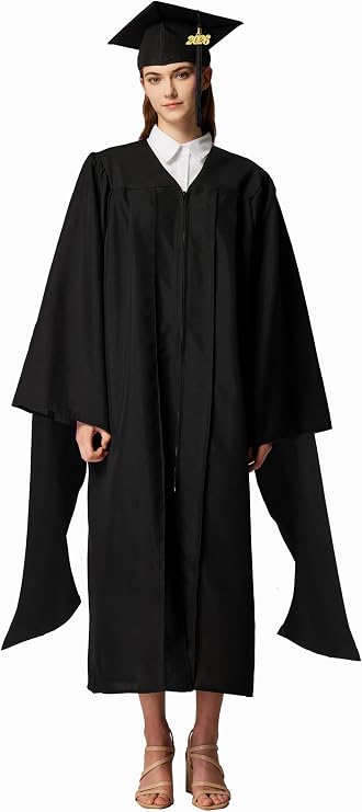 MyGradDay Unisex Masters Graduation Cap and Gown with 2026 Tassel Black