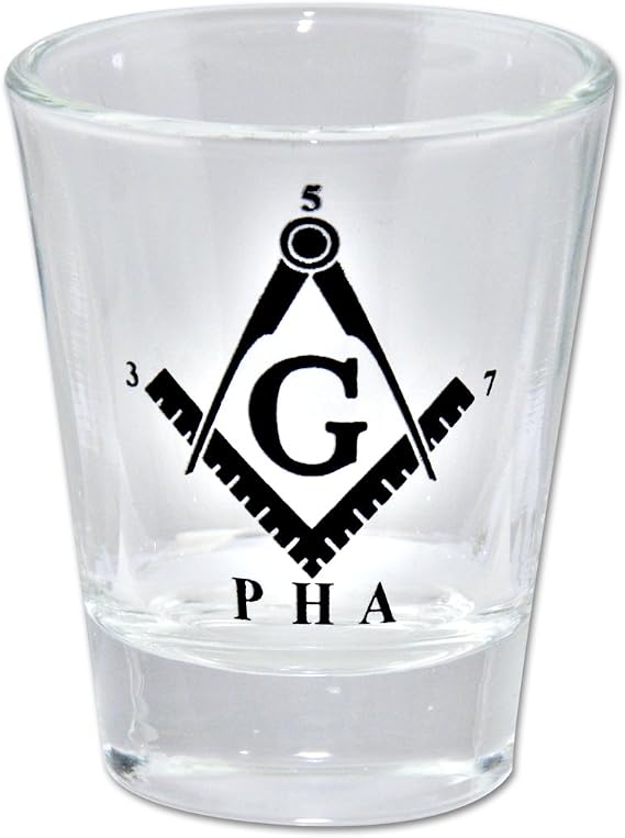 Prince Hall Square & Compass Masonic Shot Glass