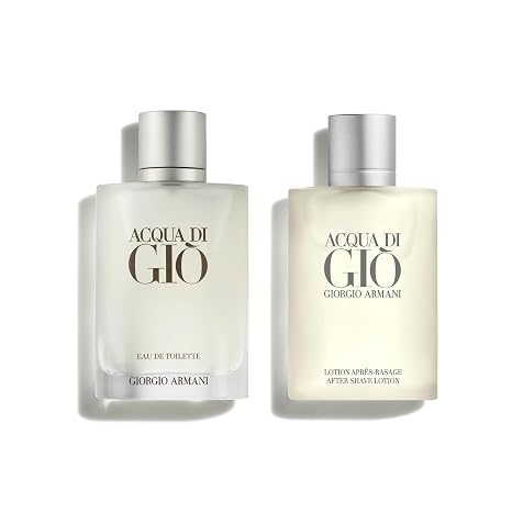 Armani Beauty - Acqua di Gio Eau de Toilette - After Shave Bundle - With Bergamot notes, Jasmine, White Musks, Patchouli & Cedarwood 3.3 Fl Oz Fragrance & 3.3 Fl Oz After Shave Lotion