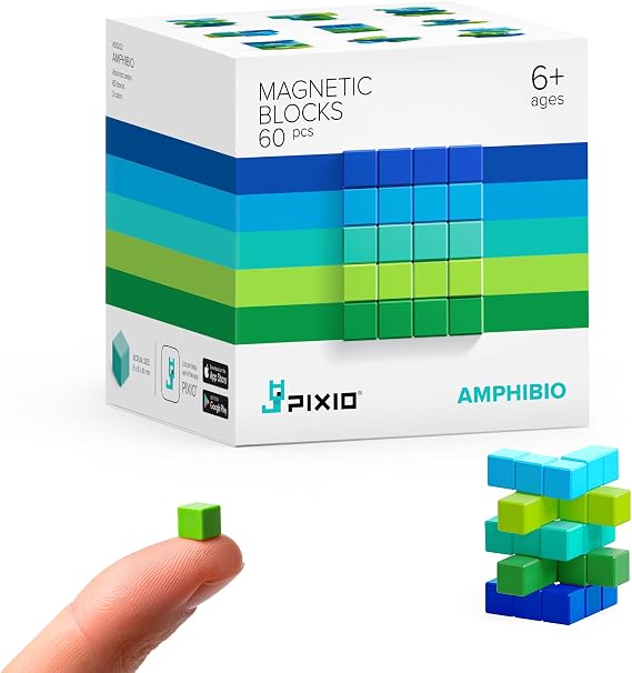 PIXIO Mini Magnetic Blocks for Kids 6+ Ages, STEM Building Set - Amphibio