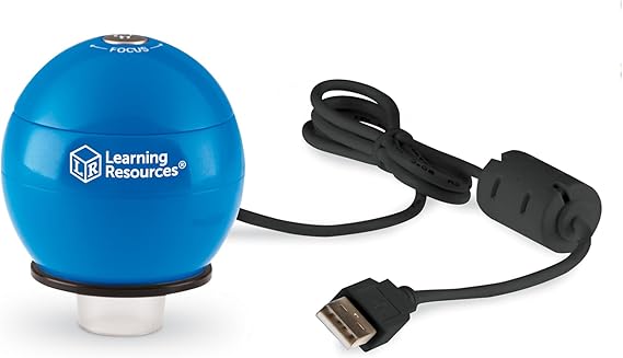 Learning Resources Zoomy 2.0 Handheld Digital Microscope, Computer, Projector, or Interactive whiteboard Accessories, Blue, Ages 4+
