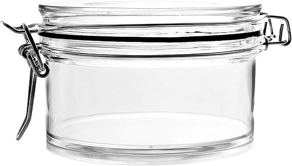 MiniWare Flat Mason Jar (4 x 2.5) - 1 Count - Clear Hard Plastic 10 oz., Container for Any Dessert