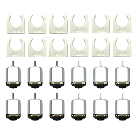 EUDAX 12 Pcs Rectangular DC Motor Mini Electric Motor 1.5-3V 24000RPM, Motor Mounting Bracket Holder for DIY Toys