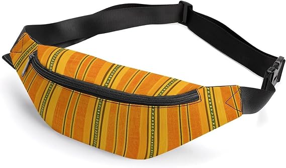 Fanny Pack for Men Women Belt Bag Orange Vertical Stripes Crossbody Waist Pack for Travel Walking Running Bum Bags
