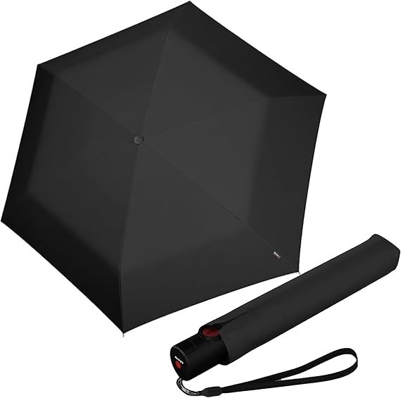 Knirps U.200 Ultra Light Duomatic Automatic Open Rain Umbrella - Compact Windproof Travel Umbrella for Adults - 97cm Diameter Retractable With Carrying Case