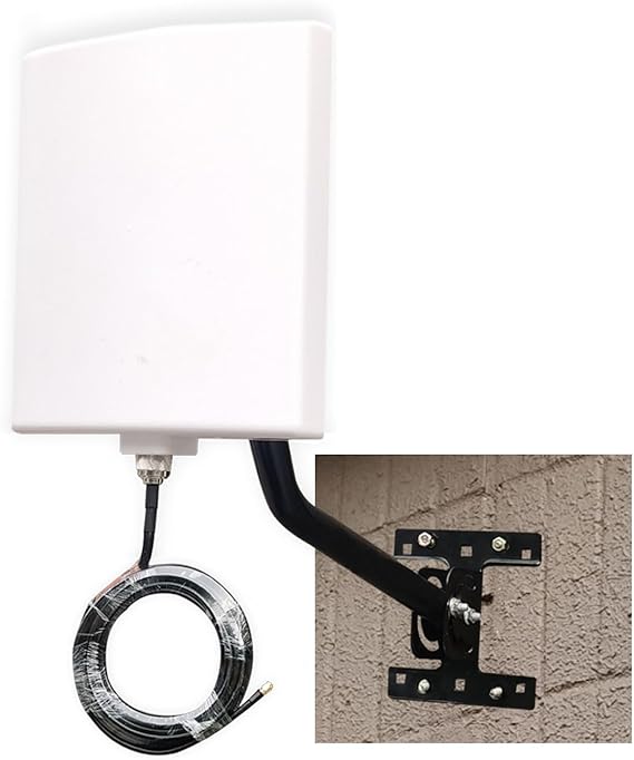 Long Range WiFi Antennas Outdoor Full Kit 2.4GHz 5GHz External Panel Directional WiFi Antenna Extender for WiFi Router/Wireless Camera/WiFi Access Point, 5meter Cable, RP-SMA, SMA, Mounting Pole
