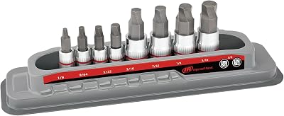 Ingersoll Rand 8 Piece SAE Damaged Fastener Remover Set, Hex Bit Socket Kit for Rounded and Stripped Bolts, Thermoform Socket Storage Tray - 752042