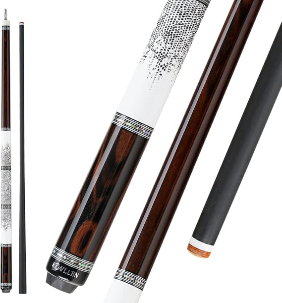 KONLLEN AXA Series Carbon Fiber Pool Cue Low Deflection Playing Cue for League & Tournament Play, 58"