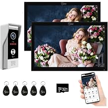 Wired Video Doorbell Apartment Intercom System,1080P Doorbell Camera,7/10 Inch Full Touch Monitor,WiFi Smart Home Video Intercom Door Phone Kits TUYA (1 doorbell+2 * 10 inch(b))