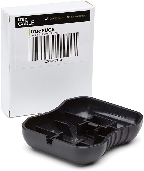 trueCABLE Keystone Jack Punch Down Stand, 90 Degree Handheld Termination Aid, truePUCK