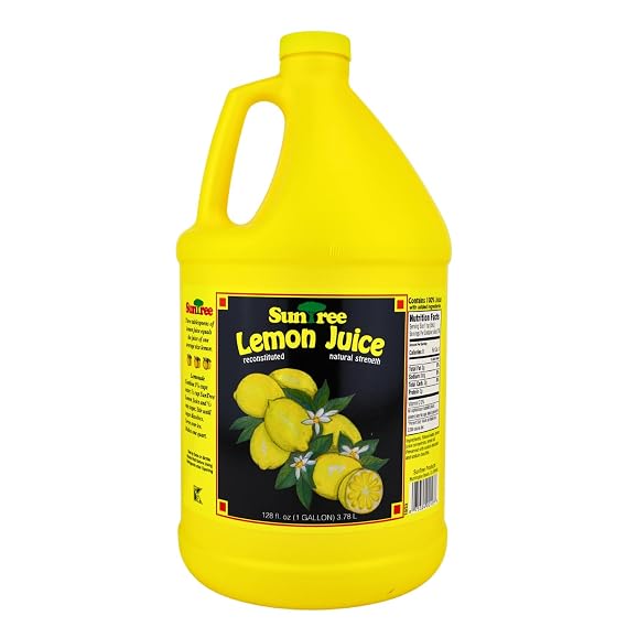 SunTree 100% Lemon Juice, 1 Gallon Jug Made in California, Kosher, Natural Strength (128 fl oz / 3.78L)