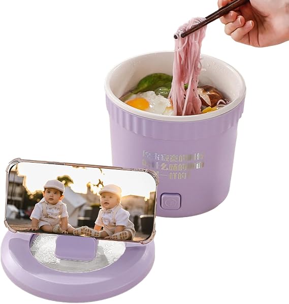 Portable Cooking Pot, Mini Pot, Multi-functional Mini Electric Rice Cooker - 3.3 gal 1 L Capacity Electric Rice Cooker for Noodle Pot, Ramen, Soup, Hot Pot, Deep Fry Food ZSNICE