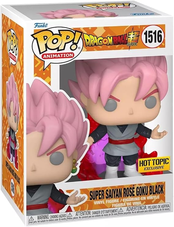 Funko Dragon Ball Super Pop! Super Saiyan Rose Goku Black Glow in The Dark Vinyl Figure 1516 Bundled with Pop Protector, Standard, FUN76944