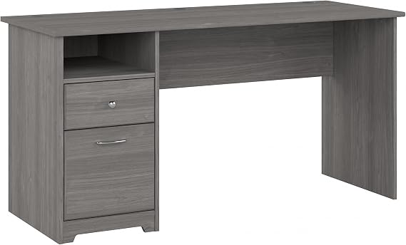 Bush Home Cabot 60W Computer Desk with Drawers in Modern Gray, Workstation and File Storage, Desktop with Organization Solutions for Home Office