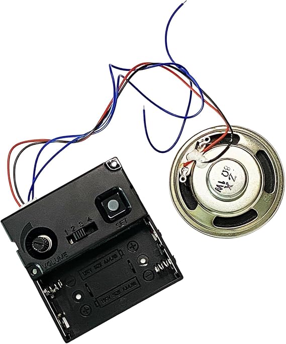 Fancyes DIY Music Chime Box with Horn, Battery Operated, Wall Clock Mechanism Clock Parts,Repair Tool Melody Mechanism Clock Set for Home