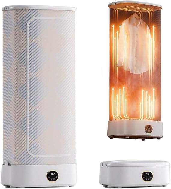 Steamer Cabinet, Portable Clothes Dryer, Foldable Electric Clothes Dryer, Smart Timer, Standing Garment Steamer, Fast Drying and Low Noise, for Apartments or Home