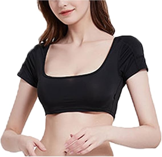 Fake Shoulders Padded Tops to Improve Slippery, Narrow, Collapsed Shoulders,Black-Medium