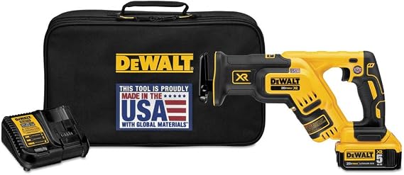 DEWALT 20V MAX XR Compact Reciprocating Saw, 5.0-Amp Hour, Cordless (DCS367P1)