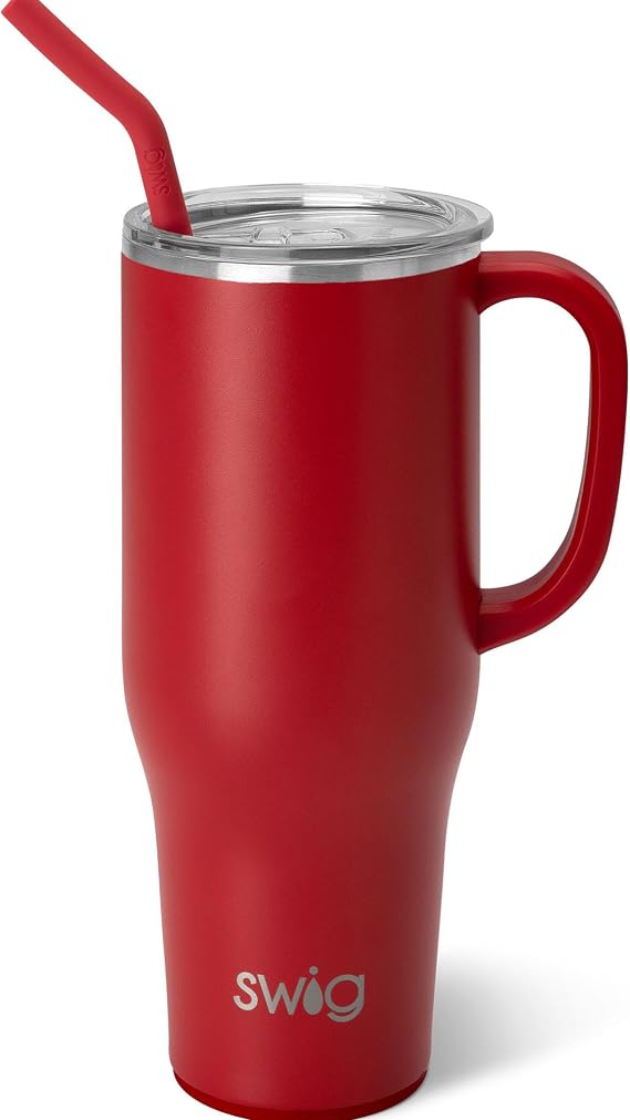 Swig Life 40oz Insulated Mega Mug with Handle & Straw, Crimson