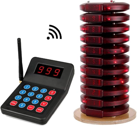 Restaurant Call Coaster Pager, 10 Guest Waiting Pager