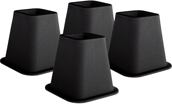 Trademark Home Collection 4-Pack Bed Risers, 6-Inch, Black