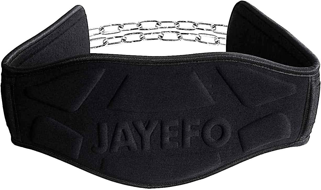 Jayefo Premium Dip Belt with Steel Chain 36” Weighted Dips Pull Ups Weightlifting Bodybuilding Triceps Blaster Waist Dipping Belt One Size Fits All