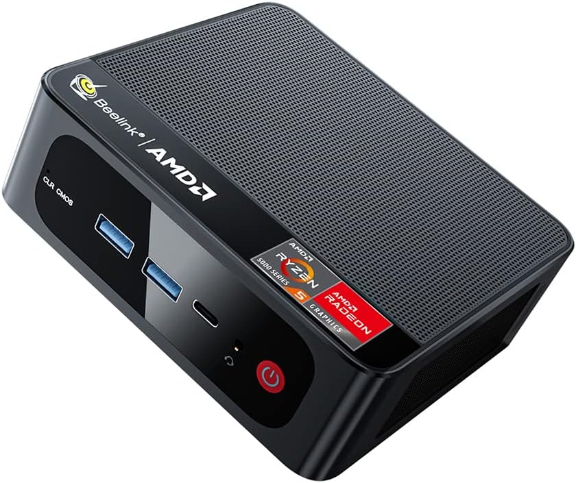Beelink SER5 Mini PC W-11 Pro Ryzen 5 5500U 16GB DDR4 500GB NVMe M.2 SSD Triple Display 4K@60Hz Output, Wi-Fi 6, RJ45, Bluetooth 5.2 Office Mini Computer