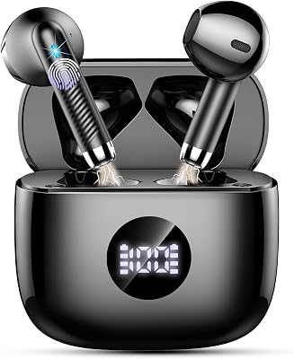 Jxrev Wireless Earbuds, 2025 Bluetooth Headphones 5.4 HiFi Stereo, in-Ear Ear Buds with 4 ENC Noise Cancelling Mics, 40H Playtime Sport Ear Buds with Charging Case