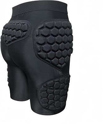Jormino Basketball Padded Compression Shorts, Football Girdle with Hip, Thigh and Tailbone Protection Pads