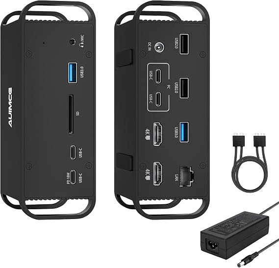 MacBook Docking Station Dual Monitor for Intel, M1 /M2 /M3 Pro/Max,14-in-2 Laptop Dock with Dual USB-C Cable,100W Power Supply, 2 HDMI 4K60Hz,USB-C/ANot Compatible with M1/M2 Base Models or Windows