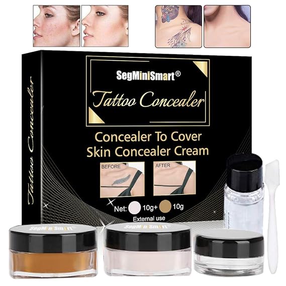 Tattoo Concealer,Scar Concealer,Makeup Concealer,Cover Tattoo,Birthmarks/Vitiligo, Waterproof Concealer, Professional Waterproof Tattoos Cover Up Makeup Concealer Set