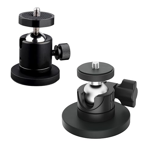 ULIBERMAGNET Black Magnetic Camera Mount, Strong Magnetic Mount with 360 Rotation Ball Head,