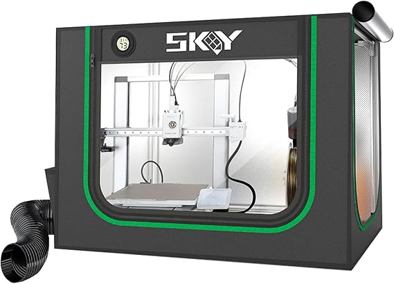Upgrade 3D Printer Enclosure for Bambu Lab A1,A1 Mini with LED Light,Iron Frame,Fan Extraction Kit,Thermo-Hygrometer, Fireproof Dustproof Tent Constant Temperature Protective Cover,850 * 580 * 580mm
