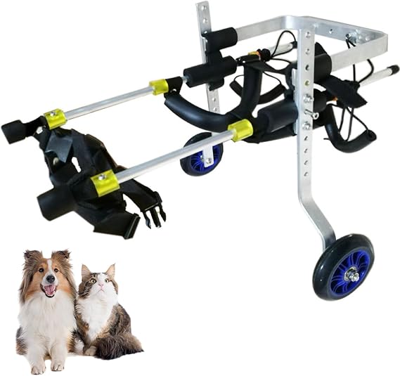 Dog Wheelchair for Back Legs, Lightweight Dog Exercise Wheel, Adjustable 2 Wheel Cat/Dog Hind Leg Wheelchair for Pet Rehabilitation Disabled Hind Legs Walking,S Large