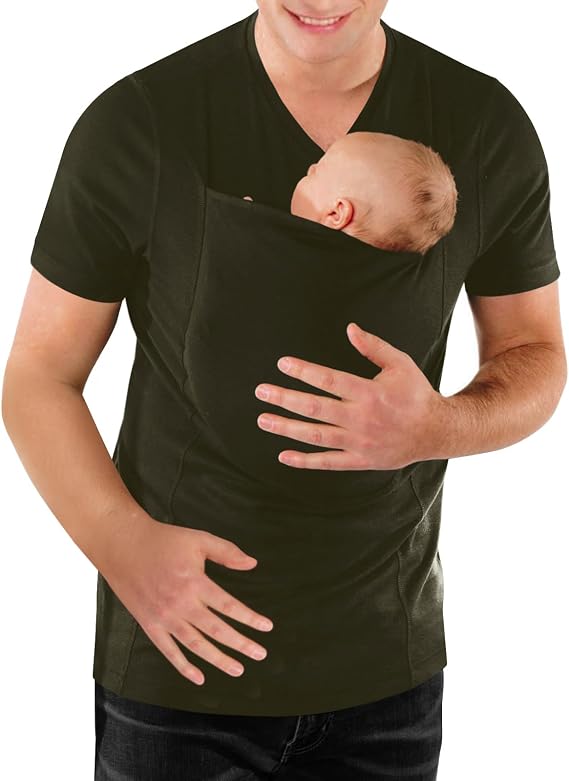 Mens Dad Shirts Baby Carrier Shirt Short Sleeve New Dad Gifts T-Shirt