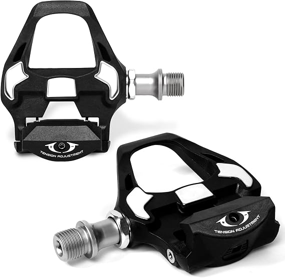 BUCKLOS Road Bike Clipless Pedals with SPD-SL Cleats Sealed Bearings 9/16" | Lightweight Nylon & Aluminum Construction for Indoor Spin& Outdoor Cycling PD-R8000