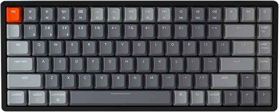 Keychron K2 Version 2 Wireless Gaming Mechanical Keyboard, Bluetooth/USB Wired Compact 84 Keys RGB LED Backlit Aluminum Frame for Mac Windows, Gateron G Pro Blue Switch