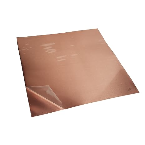 Pure Copper Foil Sheet Thin Cu Metal Foil Roll 99.99% Copper, 0.08mm x 200mm x 200mm, 0.003 x 8 x 8, 1Pcs