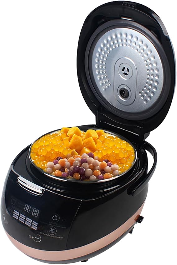 5L Boba Cooker,Commercial Boba Pot Automatic Pearl Pot,Pearl Tapioca Cooker Pearl Maker with Intelligent Control Panel for Boba Tea & Bubble,110V, 860W,Black, AK2-9596