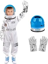 Meland Astronaut Costume for Kids - Children Space-Suit with Astronaut-Helmet, Birthday Gifts for Boys Girls, Toddlers Pretend Role Play Dress Up