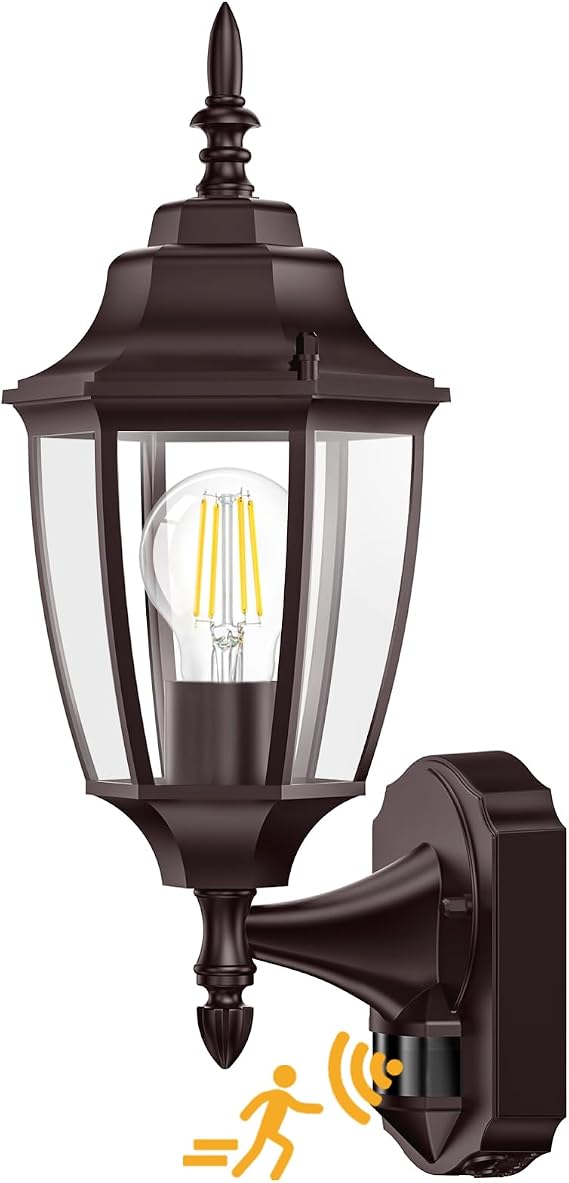 Lamomo Motion Sensor Outdoor Wall Lights, Porch Lighting Lamp, Bronze