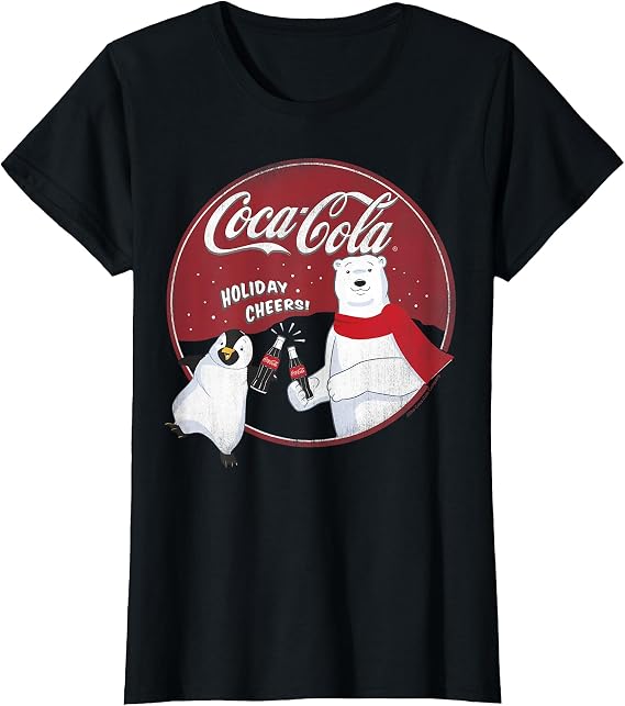 Coca-Cola Holiday Cheers Polar Bear Circle Logo T-Shirt