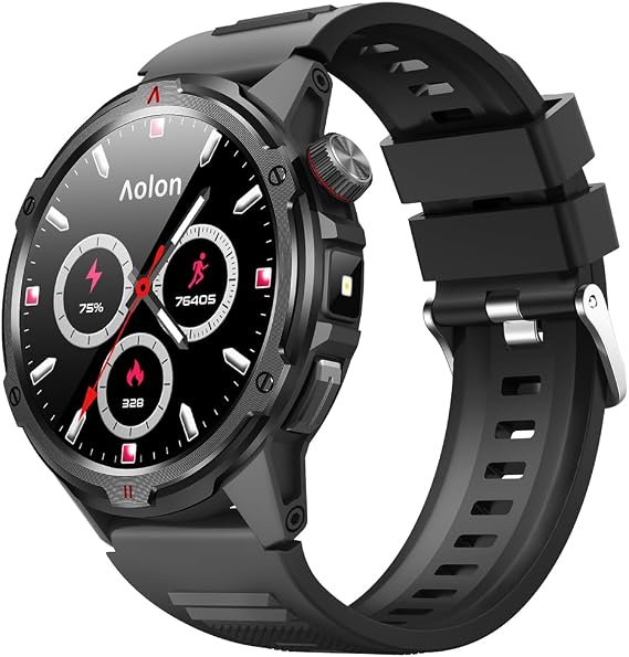 AOLON 1.43 AMOLED Smart Watch, 1ATM Waterproof Military Fitness Tracker