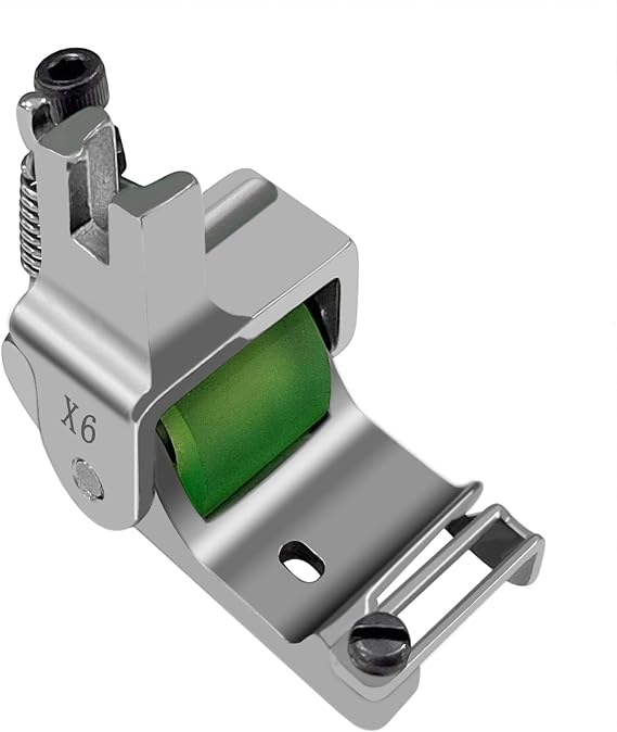 X6 Adjustables Edge Guide Rolled Hem Feet 0.1-12.5mm, Roller Hemmer Press Foot for Industrial Lockstitch Sewing Machine Accessories (Right)
