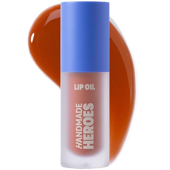 Handmade Heroes Vegan Squalane Lip Oil, Non-Sticky Lip Gloss - Sugar Peach | Moisturizing, Shiny, Nourishing Korean Lip Gloss