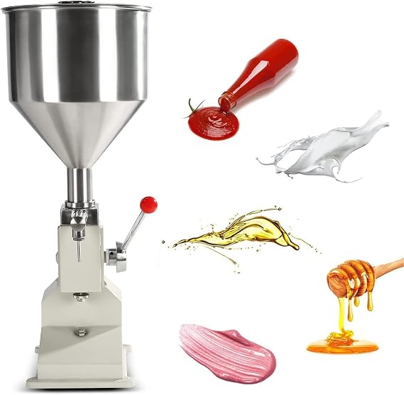 Manual Liquid Filling Machine 5-50ml/10-100ml,Bottle Filler,Fill Cream Filling Machine, A03 Stainless Steel Paste Filling Machine 10-100ml