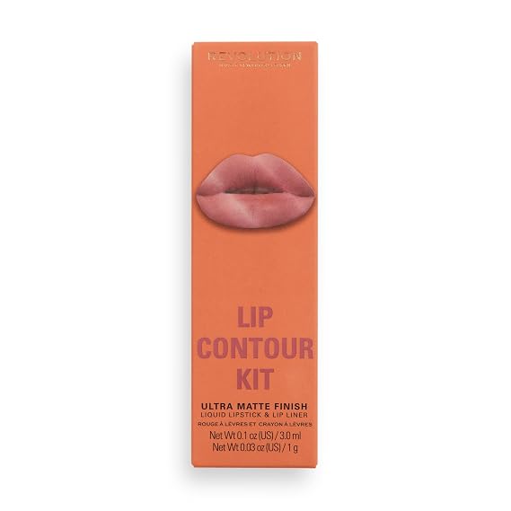 Makeup Revolution London, Lip Contour Kit, Lover, Lip Gloss & Lip Liner Duo, 1x1ml, 1x1g