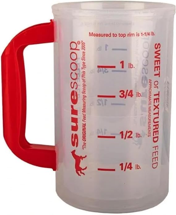 Whirley DrinkWorks SureScoop Pelleted and Sweet Feed Graduated Measuring Scoop for Horses Goats or Sheep (1 Scoop)