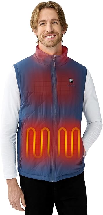ORORO Men's Quilted Heated Vest, Lightweight Heated Vest with Battery
